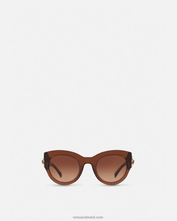 acessórios P2TX683 Versace óculos de sol de jóia de homenagem marrom mulheres