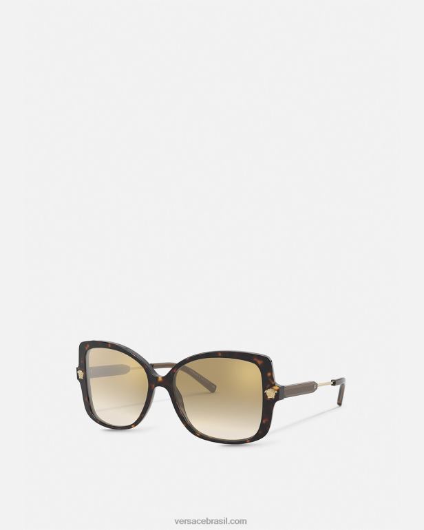 acessórios P2TX687 Versace óculos de sol medusa pop chic ajuste adicional Havana mulheres