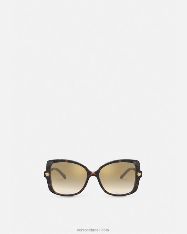 acessórios P2TX687 Versace óculos de sol medusa pop chic ajuste adicional Havana mulheres