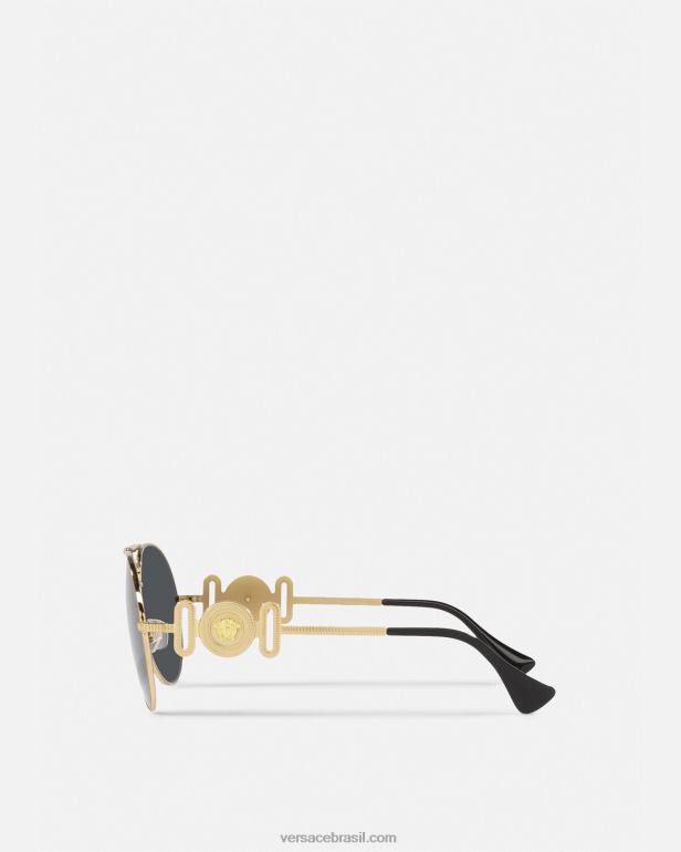 acessórios P2TX695 Versace óculos medusa biggie piloto ouro mulheres