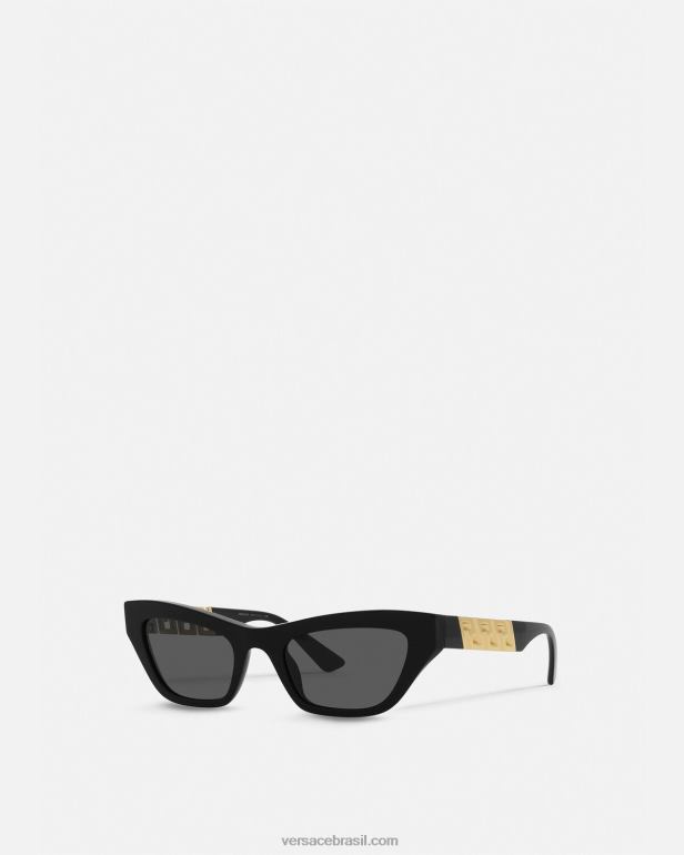 acessórios P2TX696 Versace óculos de sol la greca preto mulheres