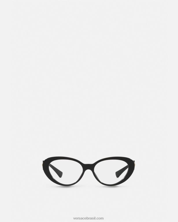 acessórios P2TX706 Versace óculos olho de gato medusa duplo preto mulheres