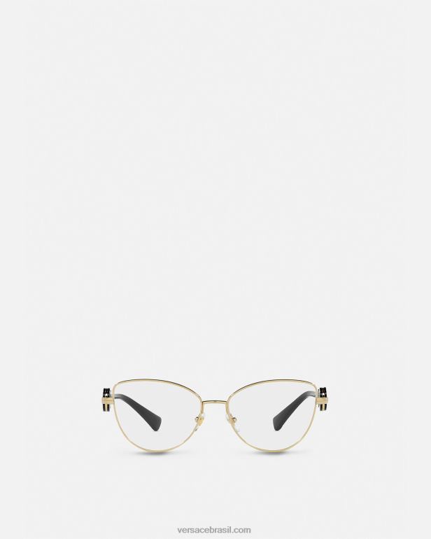 acessórios P2TX707 Versace óculos olho de gato medusa duplo ouro Preto mulheres