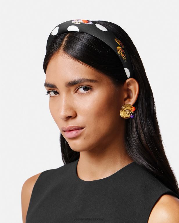 acessórios P2TX860 Versace bandana de borboletas preto mulheres