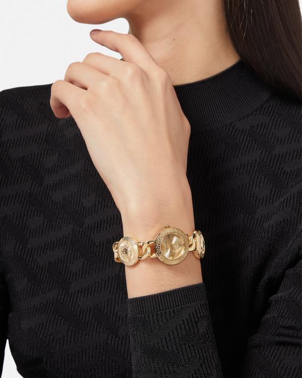 acessórios P2TX954 Versace relógio com ícone de garanhão pênalti mulheres