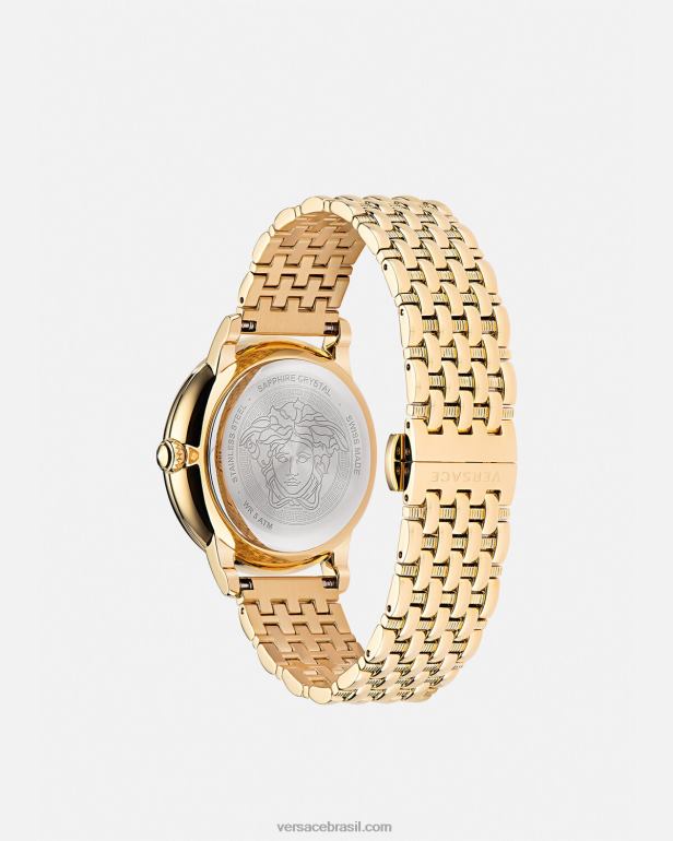 acessórios P2TX965 Versace relógio medusa ouro mulheres