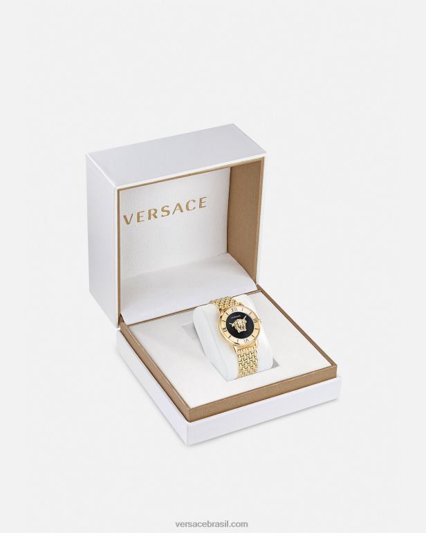 acessórios P2TX965 Versace relógio medusa ouro mulheres