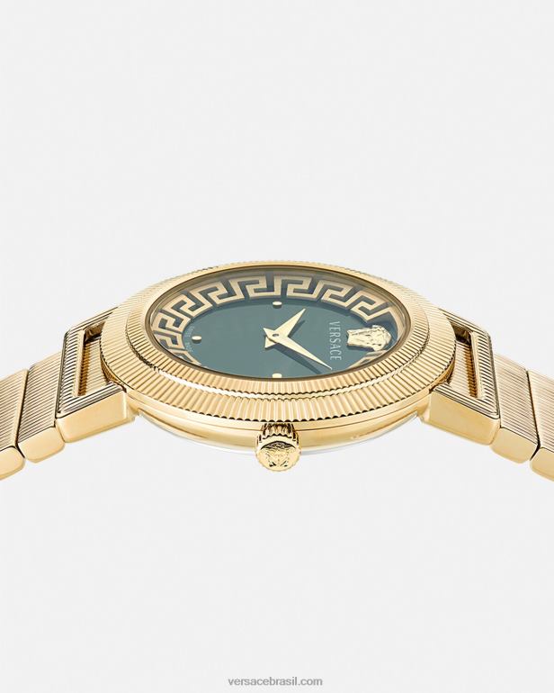 acessórios P2TX972 Versace relógio grego chique ouro mulheres