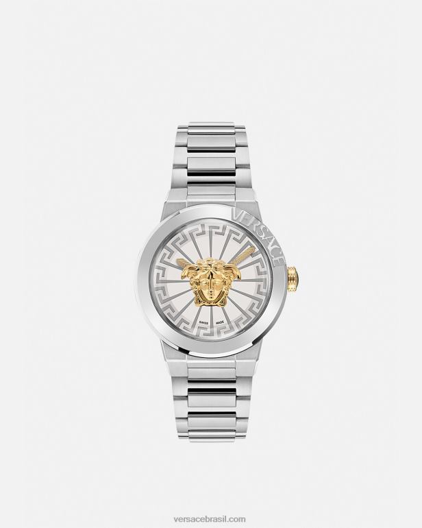 acessórios P2TX976 Versace relógio infinito medusa prata mulheres