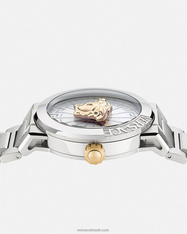 acessórios P2TX976 Versace relógio infinito medusa prata mulheres