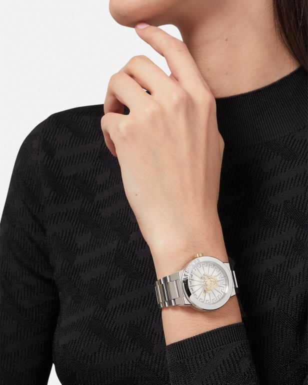 acessórios P2TX976 Versace relógio infinito medusa prata mulheres