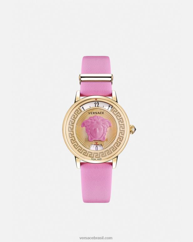 acessórios P2TX983 Versace relógio ícone medusa rosa mulheres
