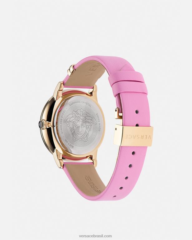 acessórios P2TX983 Versace relógio ícone medusa rosa mulheres