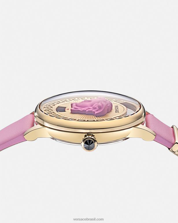 acessórios P2TX983 Versace relógio ícone medusa rosa mulheres