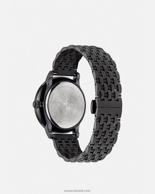 acessórios P2TX984 Versace relógio medusa preto mulheres