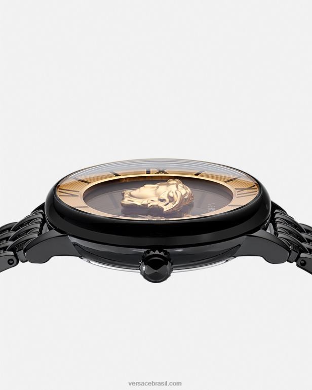 acessórios P2TX984 Versace relógio medusa preto mulheres