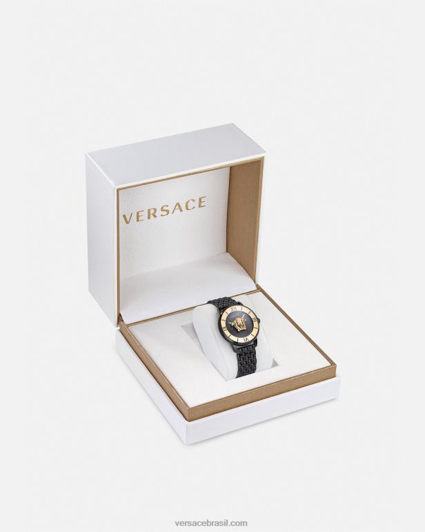 acessórios P2TX984 Versace relógio medusa preto mulheres