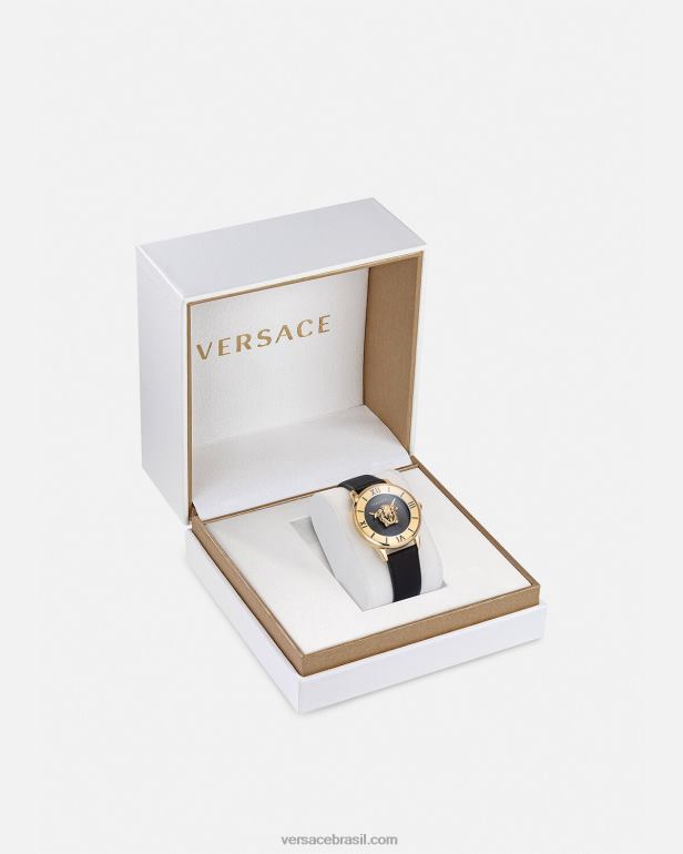 acessórios P2TX986 Versace relógio medusa preto mulheres