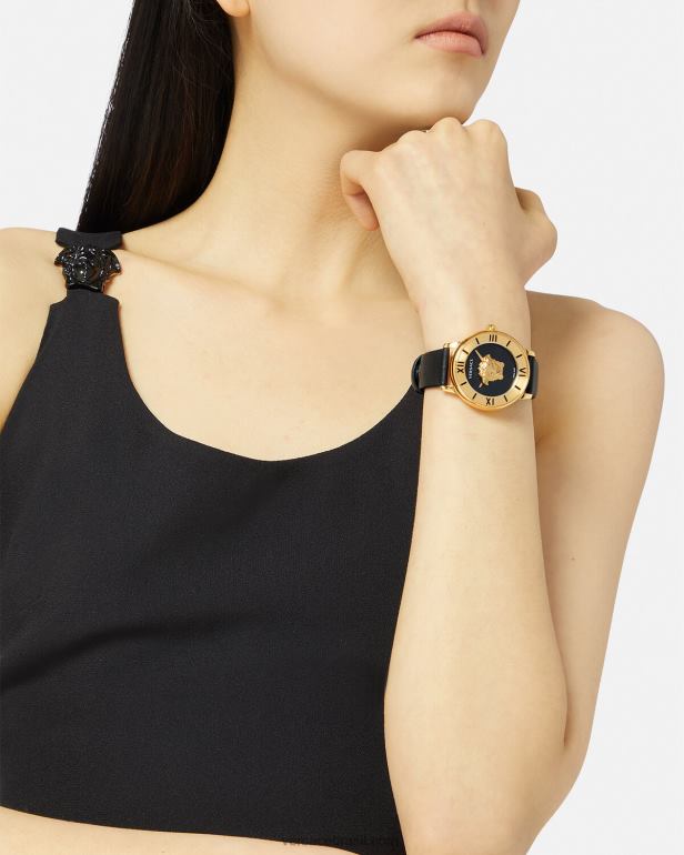 acessórios P2TX986 Versace relógio medusa preto mulheres