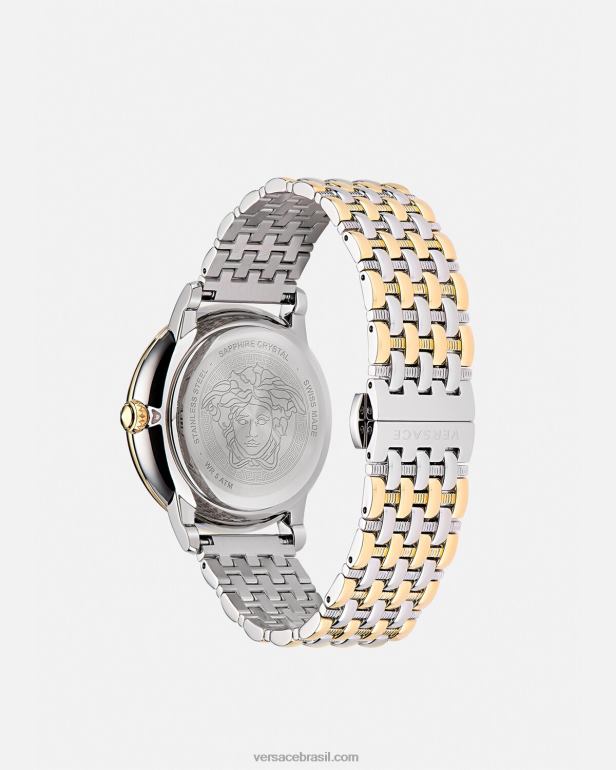 acessórios P2TX990 Versace relógio medusa ouro e prata mulheres