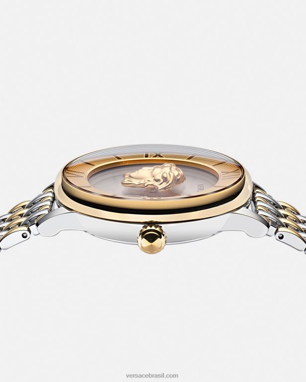 acessórios P2TX990 Versace relógio medusa ouro e prata mulheres