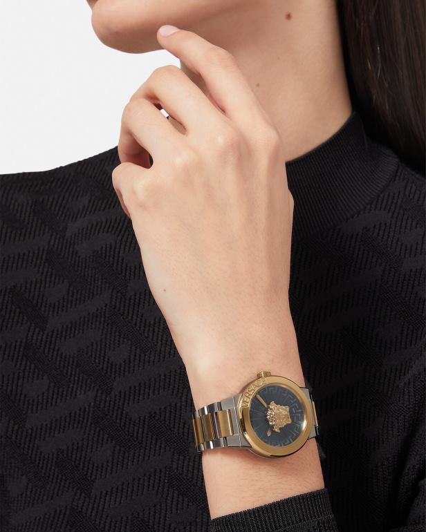 acessórios P2TX996 Versace relógio infinito medusa ouro e prata mulheres