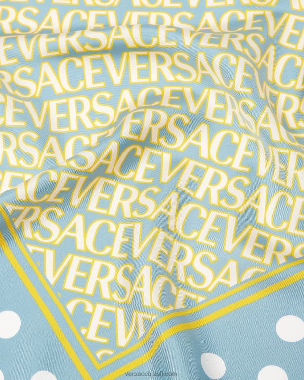 acessórios P2TX886 Versace lenço triangular de seda allover imprimir mulheres