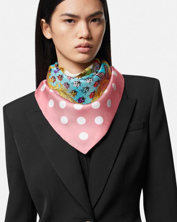 acessórios P2TX890 Versace foulard de seda grande com borboletas imprimir mulheres