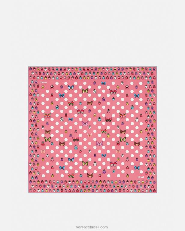 acessórios P2TX892 Versace foulard de seda grande com borboletas imprimir mulheres