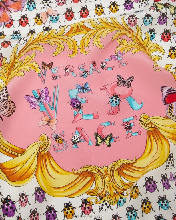 acessórios P2TX894 Versace lenço de seda borboletas imprimir mulheres