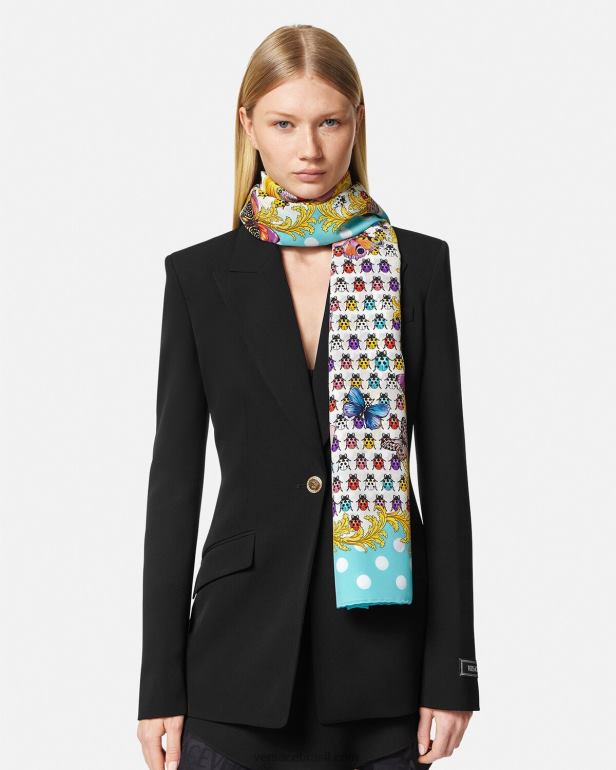 acessórios P2TX894 Versace lenço de seda borboletas imprimir mulheres