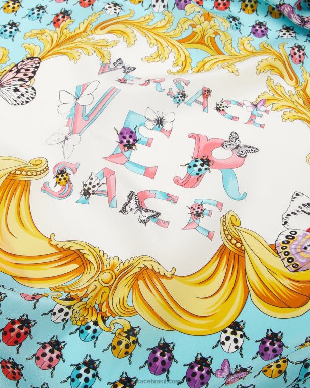 acessórios P2TX895 Versace lenço de seda borboletas imprimir mulheres