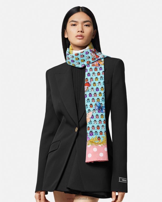 acessórios P2TX895 Versace lenço de seda borboletas imprimir mulheres