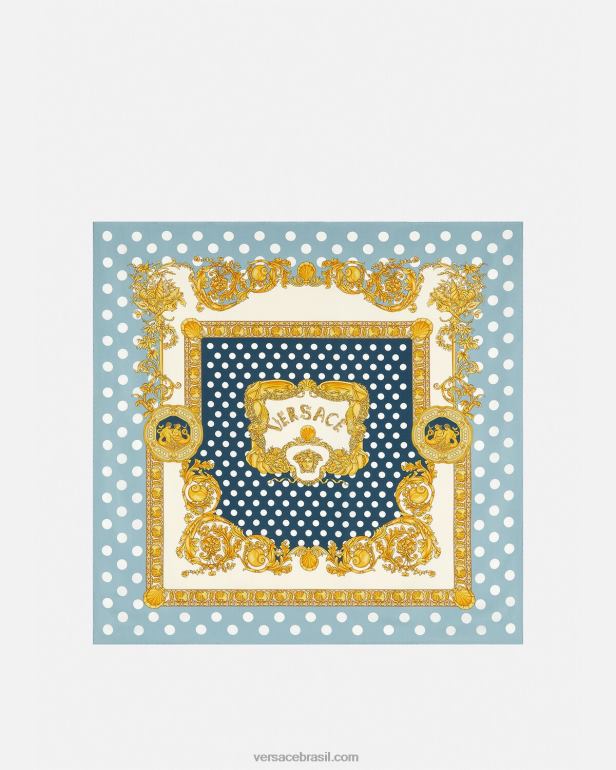 acessórios P2TX898 Versace foulard de seda grande barroco em forma de concha imprimir mulheres