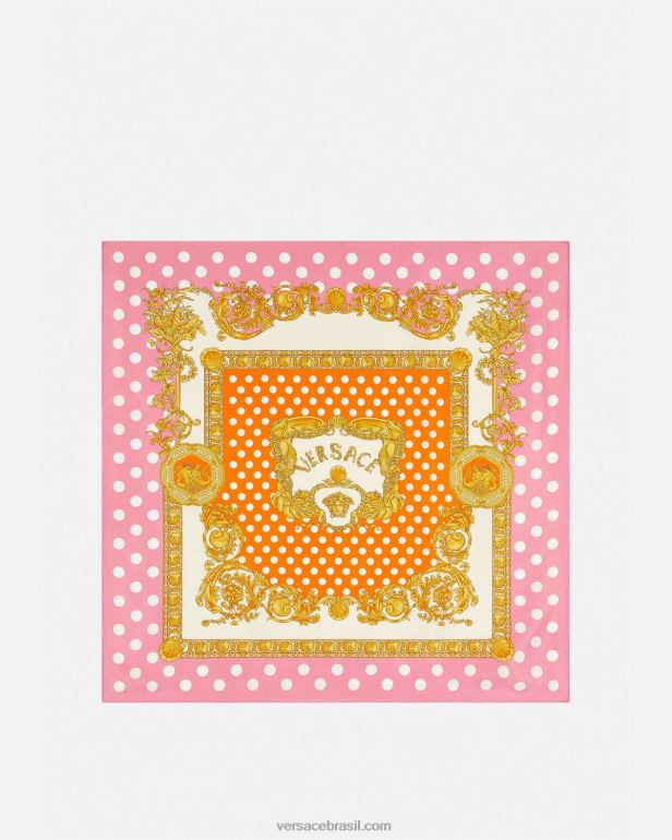 acessórios P2TX899 Versace foulard de seda grande barroco em forma de concha imprimir mulheres