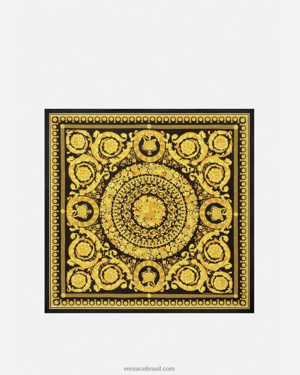 acessórios P2TX902 Versace lenço de seda grande barroco imprimir mulheres