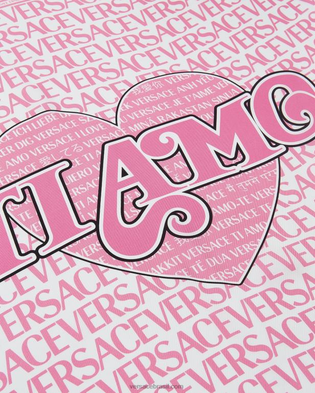 acessórios P2TX932 Versace lenço grande de seda \"ti amo\" imprimir mulheres