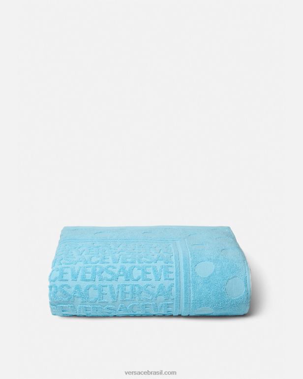 roupas íntimas e moda praia P2TX1197 Versace toalha de banho de bolinhas azul claro mulheres