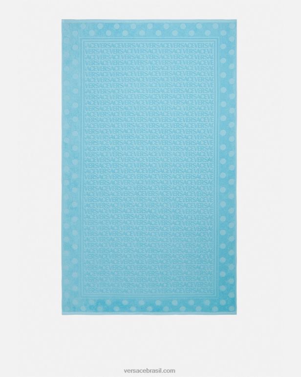 roupas íntimas e moda praia P2TX1197 Versace toalha de banho de bolinhas azul claro mulheres
