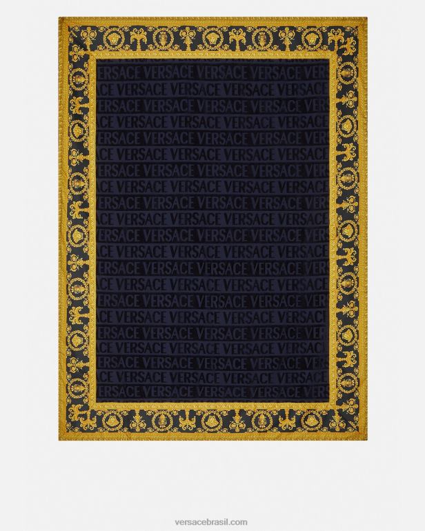 roupas íntimas e moda praia P2TX1200 Versace eu toalha de praia barroca azul mulheres