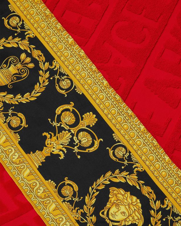 roupas íntimas e moda praia P2TX1201 Versace eu toalha de praia barroca vermelho mulheres