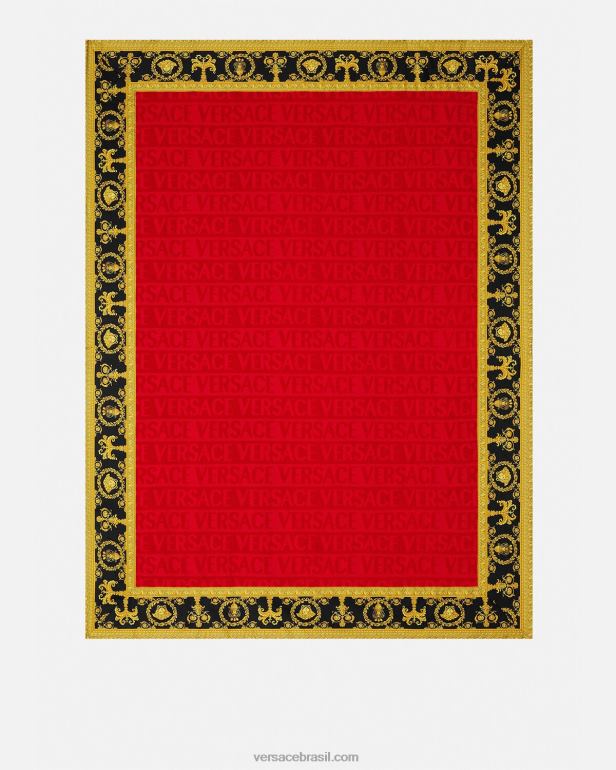 roupas íntimas e moda praia P2TX1201 Versace eu toalha de praia barroca vermelho mulheres