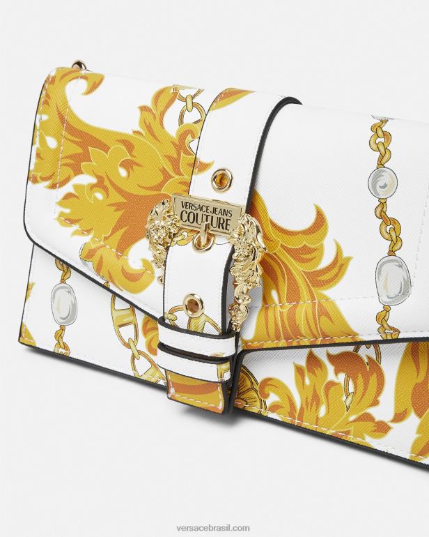bolsas P2TX2359 Versace bolsa de ombro corrente couture couture1 ouro e branco mulheres
