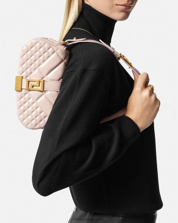 bolsas P2TX243 Versace bolsa de ombro mini deusa greca luz rosa mulheres