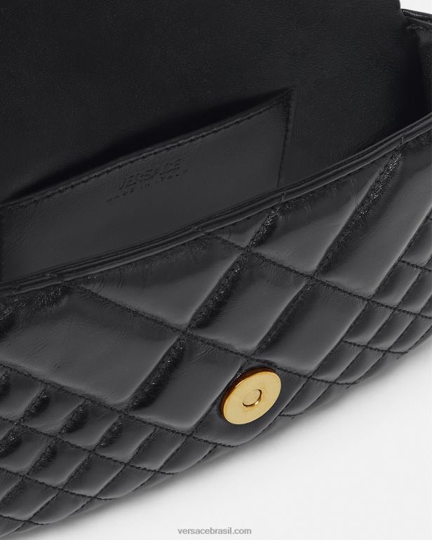 bolsas P2TX244 Versace bolsa de ombro mini deusa greca preto mulheres