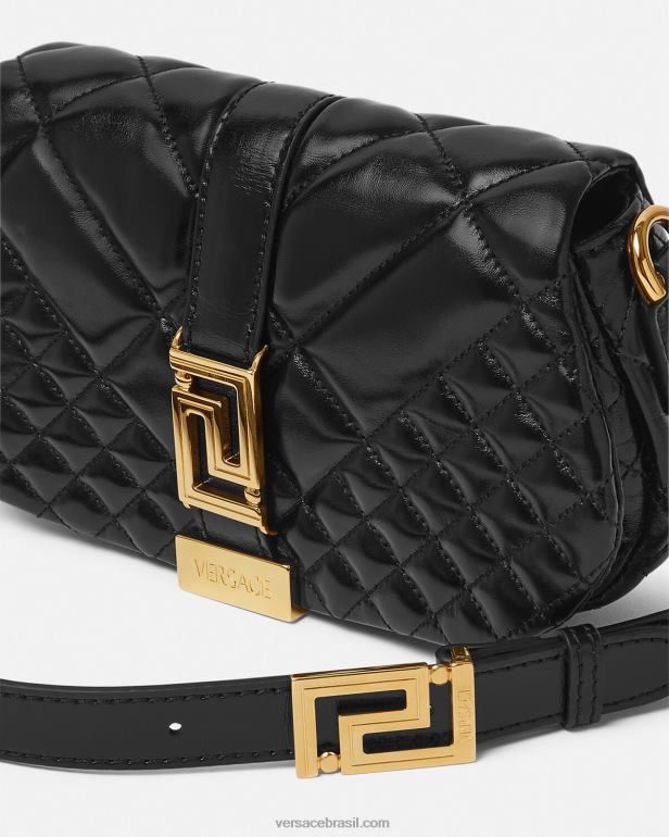 bolsas P2TX244 Versace bolsa de ombro mini deusa greca preto mulheres