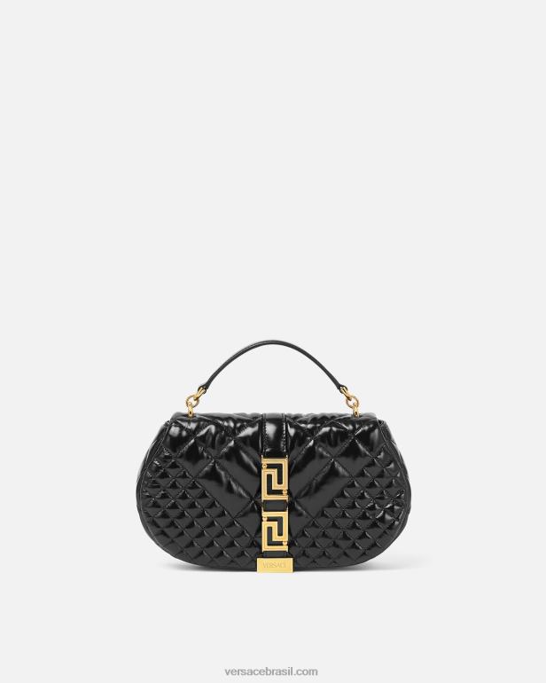 bolsas P2TX246 Versace bolsa de ombro deusa grega preto mulheres