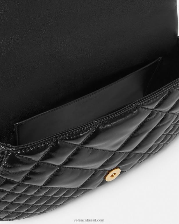 bolsas P2TX246 Versace bolsa de ombro deusa grega preto mulheres