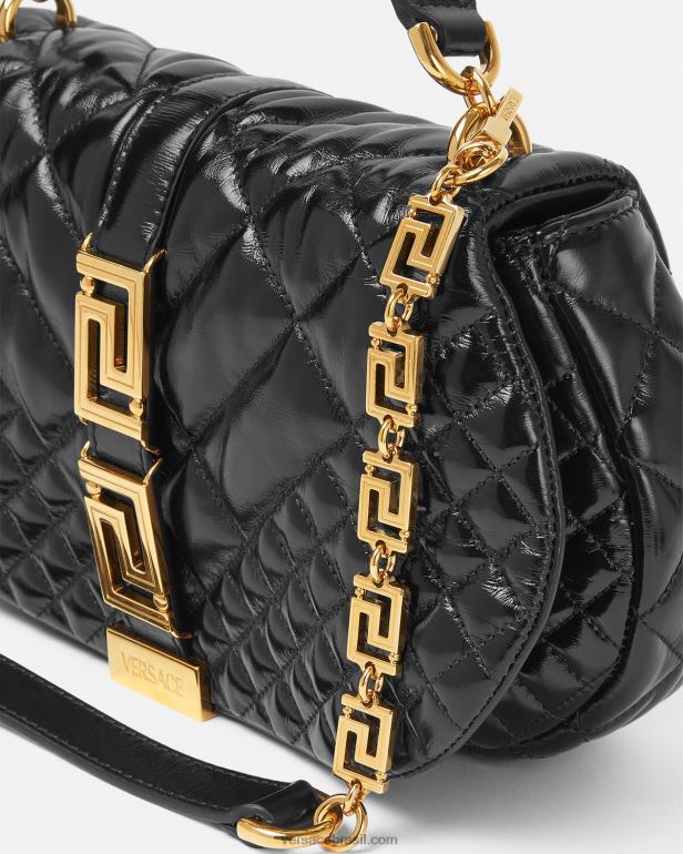 bolsas P2TX246 Versace bolsa de ombro deusa grega preto mulheres