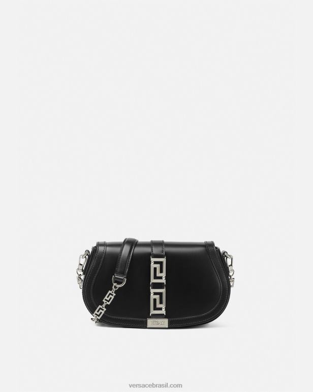 bolsas P2TX248 Versace bolsa de ombro deusa grega preto mulheres